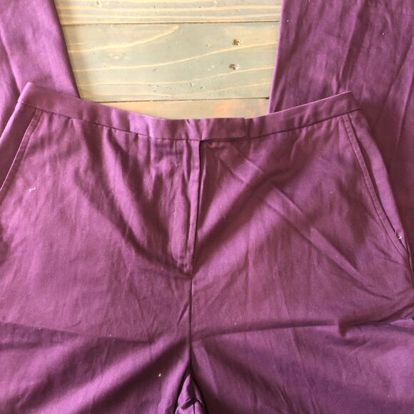 Casual Corner vintage soft plum khaki embellished flare pants women's size 10 - Picture 1 of 13